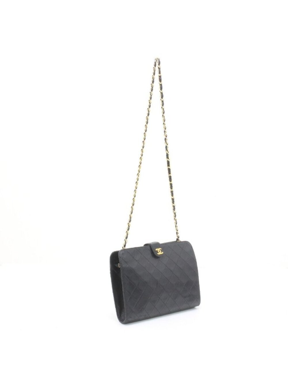 Chanel Shoulder Bag Quilted Chain Scratch Yes Black